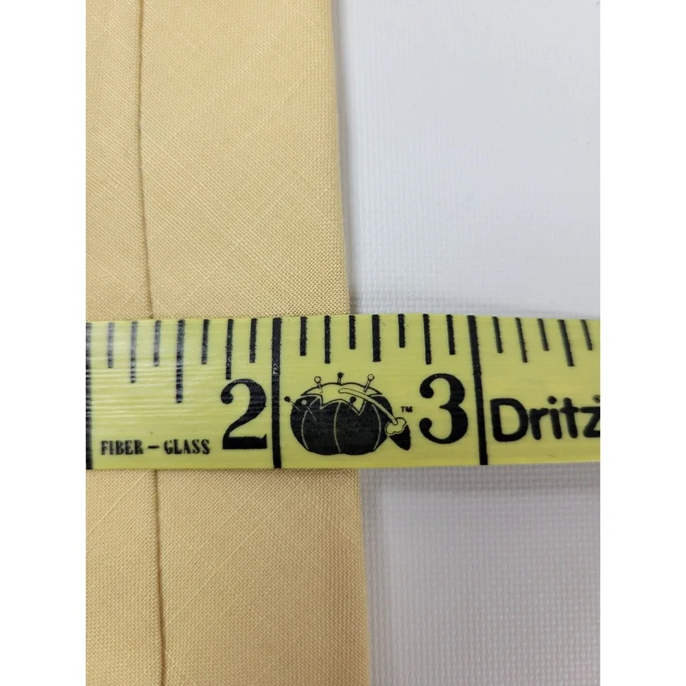 Vintage Beau Brummell Yellow Acetate Tie Embroidered Knight Square End 2.5 inch